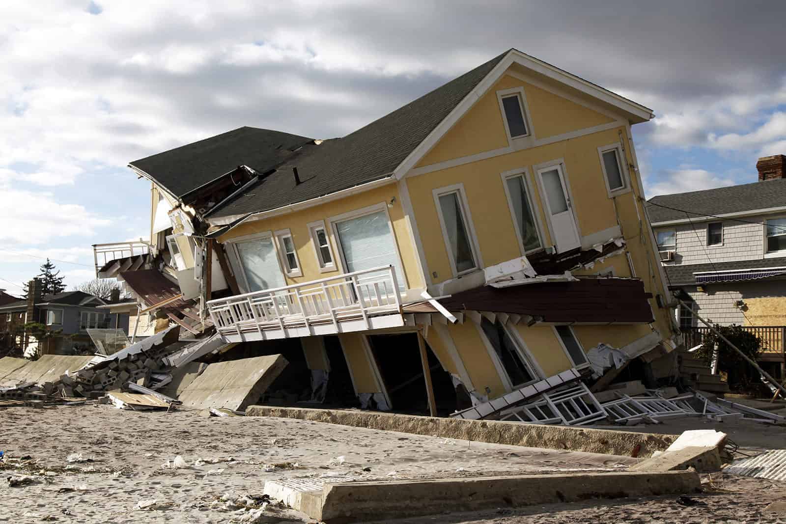 House damage caused by a storm